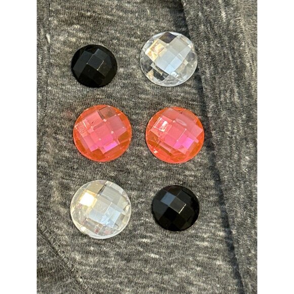 Bongo Women's Gray Sleeveless Tank w/ Floral Skull Jewels 1X High Low Pink Black - Picture 12 of 12